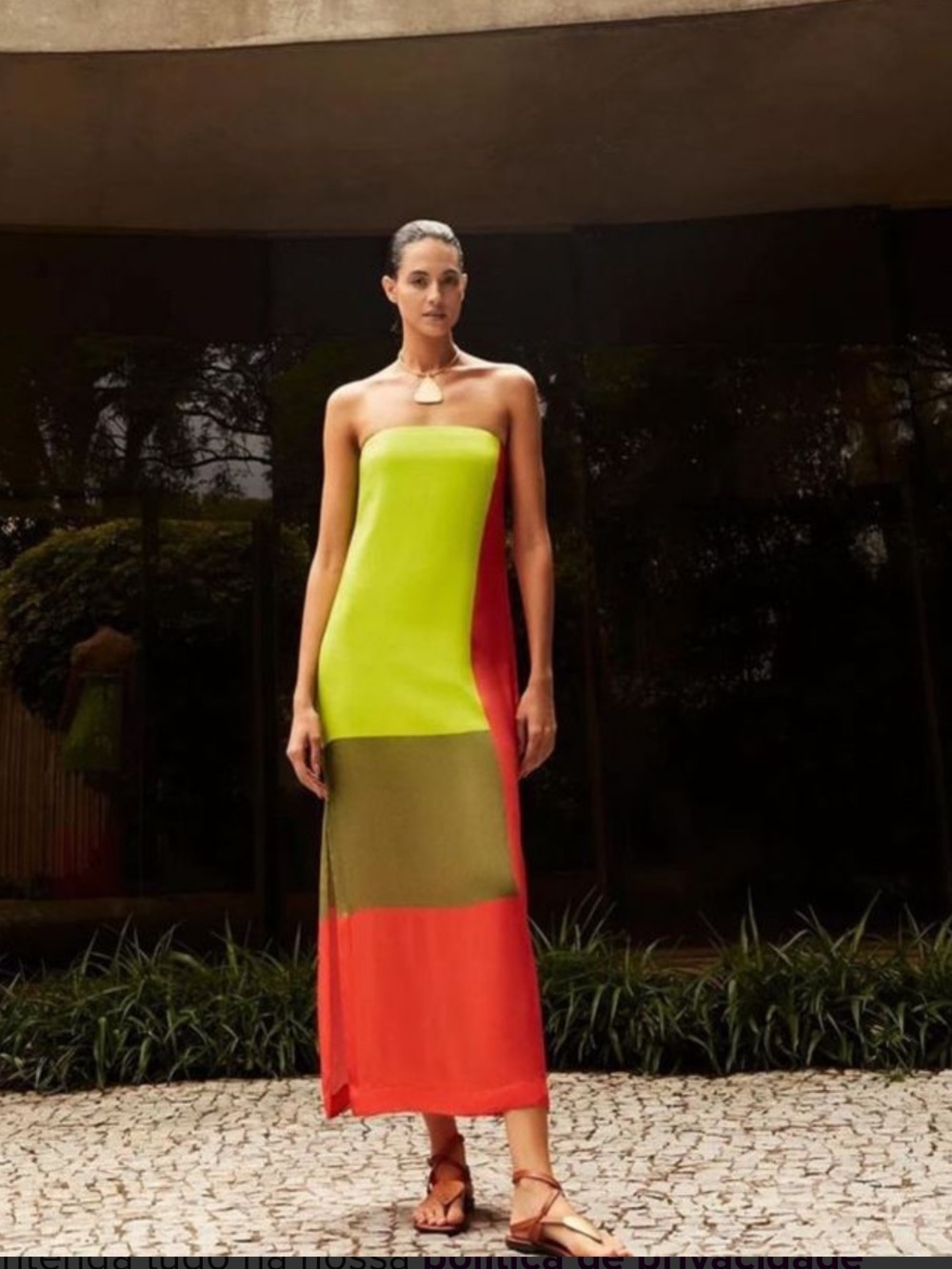 VIX PAULA HERMANNY Penelope Colorblock Silk Blend Strapless Maxi Dress sz 4 NWT